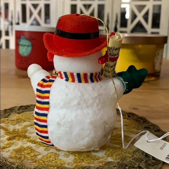 Snowman ⛄️ vintage flocked Christmas tree ornament decoration vintage - Picture 4 of 16